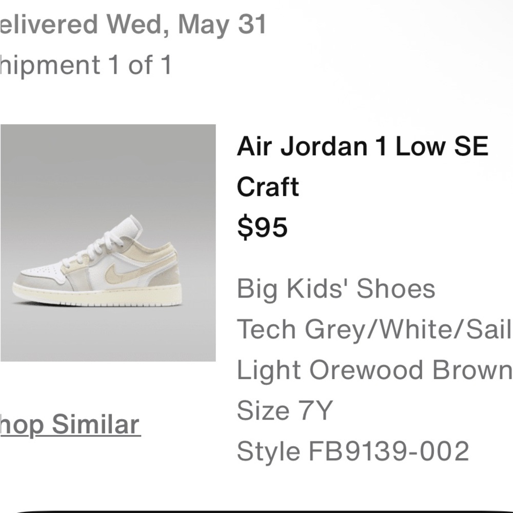 Nike Air Jordan 1 Low SE Craft - Tech Grey/White/Sail